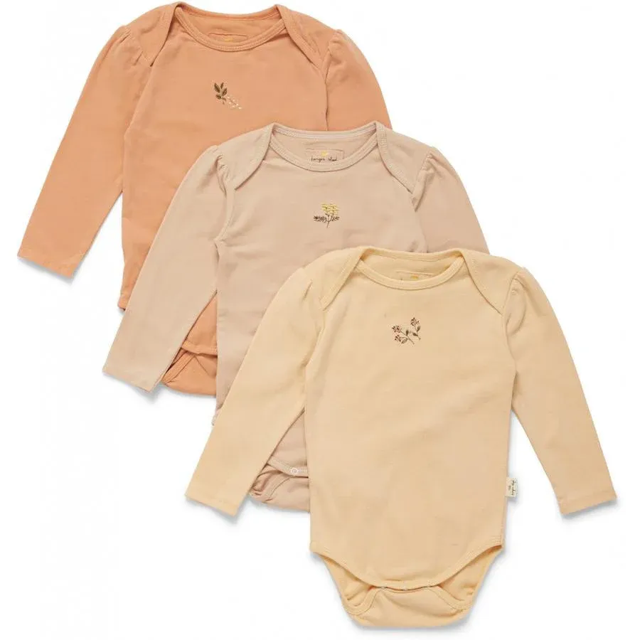 Lot de 3 Onesies Cue - Peach/Moonlight/Mandarin - Konges Slojd – Image 2