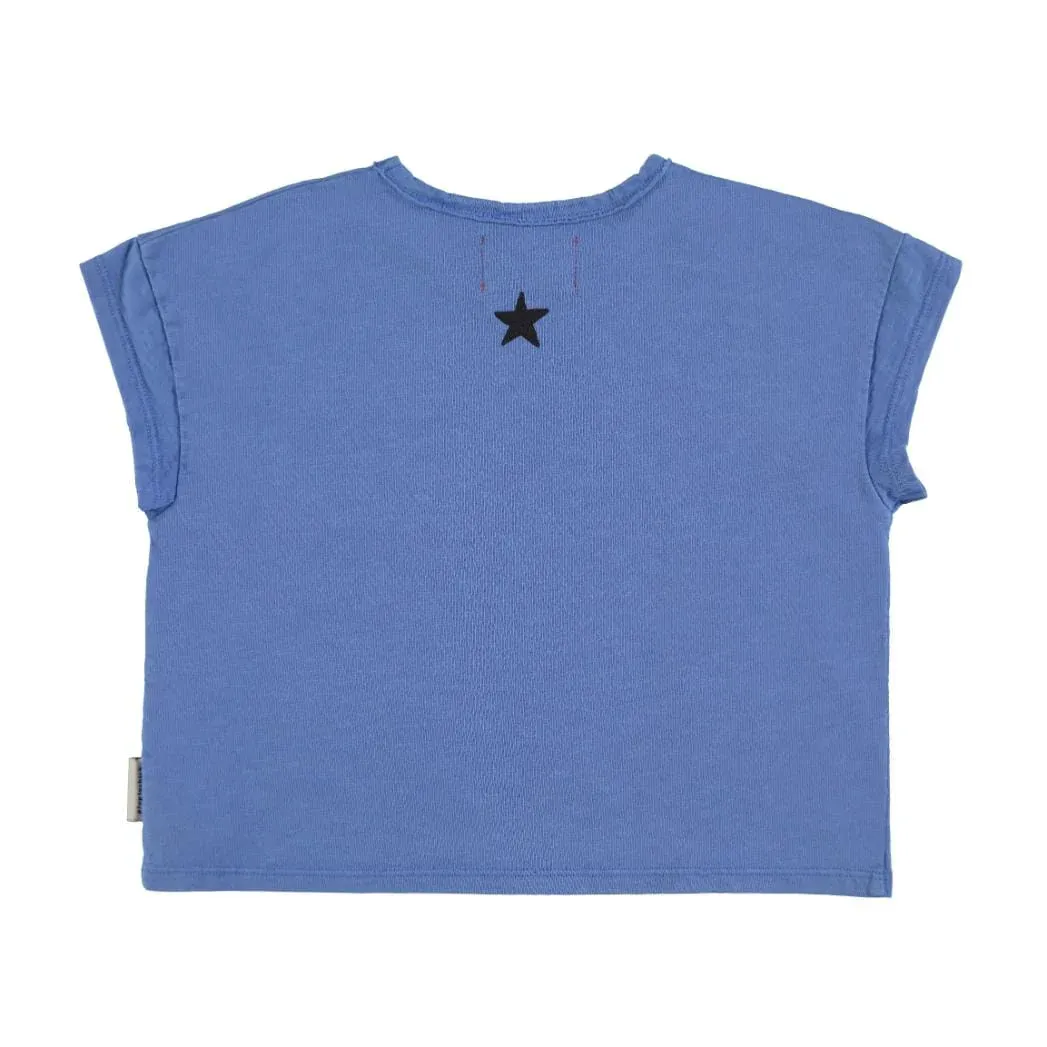 T-shirt - bleu avec imprimé "feelin' alive" - Piupiuchick – Image 4
