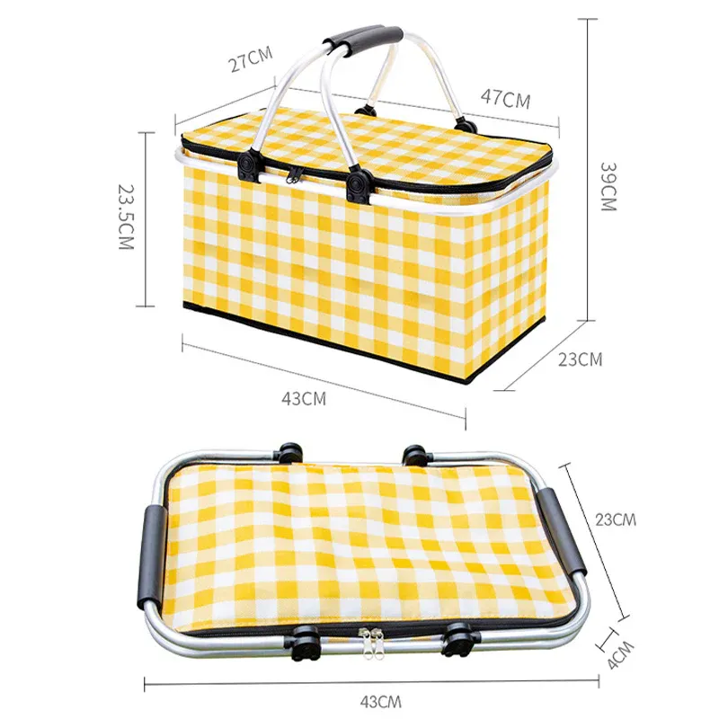 Panier Pique-Nique Carreaux Jaunes – Image 2